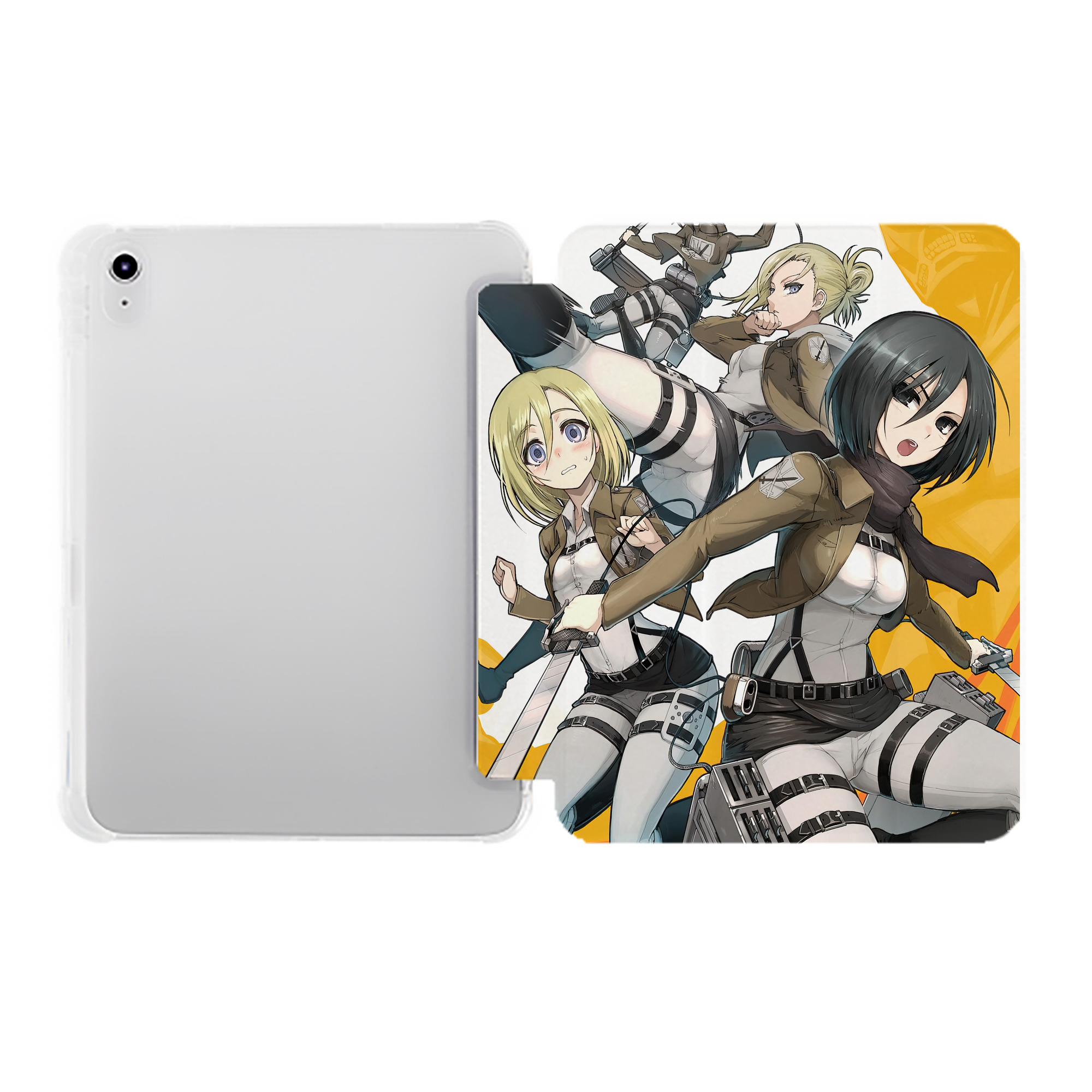 （画像用） 進撃の巨人 Attack on Titan IPad ケース ペン収納付き 三つ折りスタンド PUレザー×シリコン 対応機種9.5/10.5/10.9インチ
